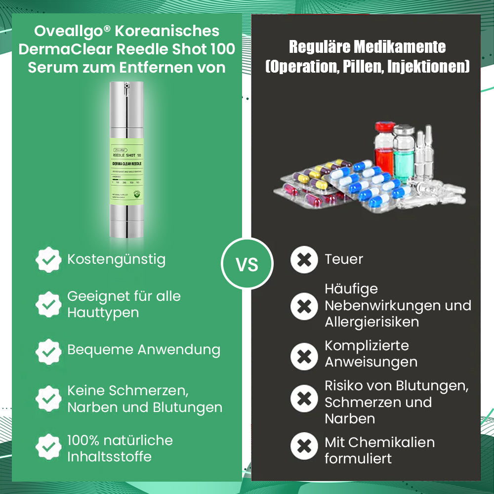Oveallgo® Koreanisches DermaClear Reedle Shot 100 Serum zum Entfernen von Warzen und Muttermalen