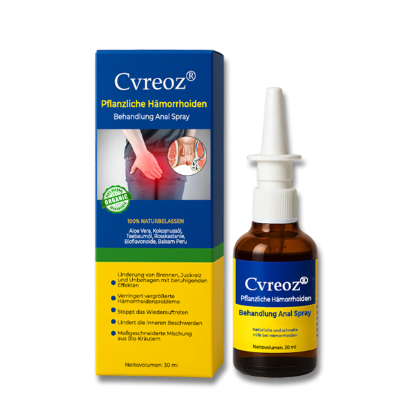 Cvreoz® Erweiterte Pflanzliche Hämorrhoiden Behandlung Anal Spray