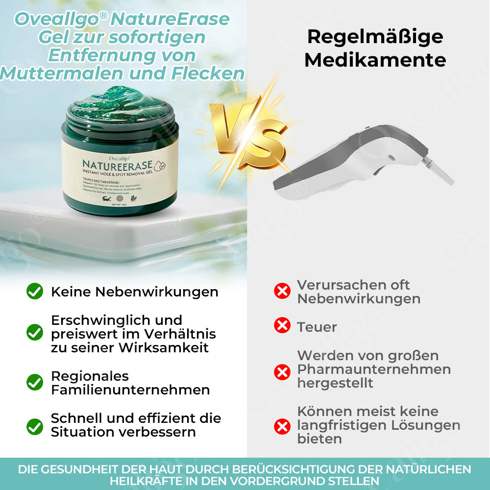 ✅ Offizieller Laden: Oveallgo® NatureErase Pro Gel zur sofortigen Entfernung von Muttermalen und Flecken