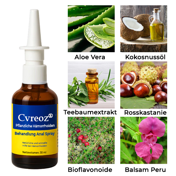 Cvreoz® Erweiterte Pflanzliche Hämorrhoiden Behandlung Anal Spray