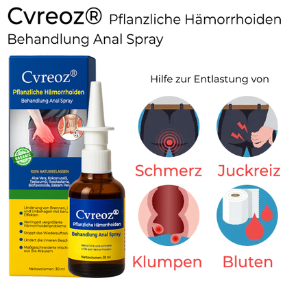 Cvreoz® Erweiterte Pflanzliche Hämorrhoiden Behandlung Anal Spray