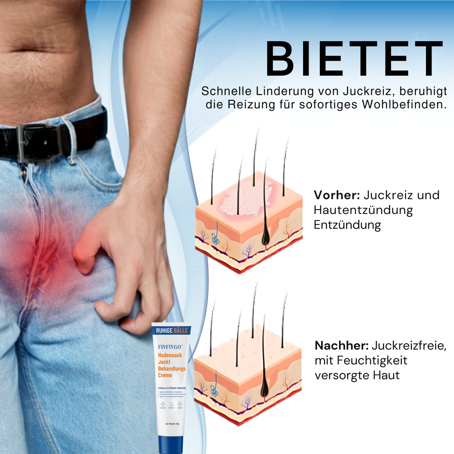 Fivfivgo® ACTIV Hodensack juckt Behandlungscreme