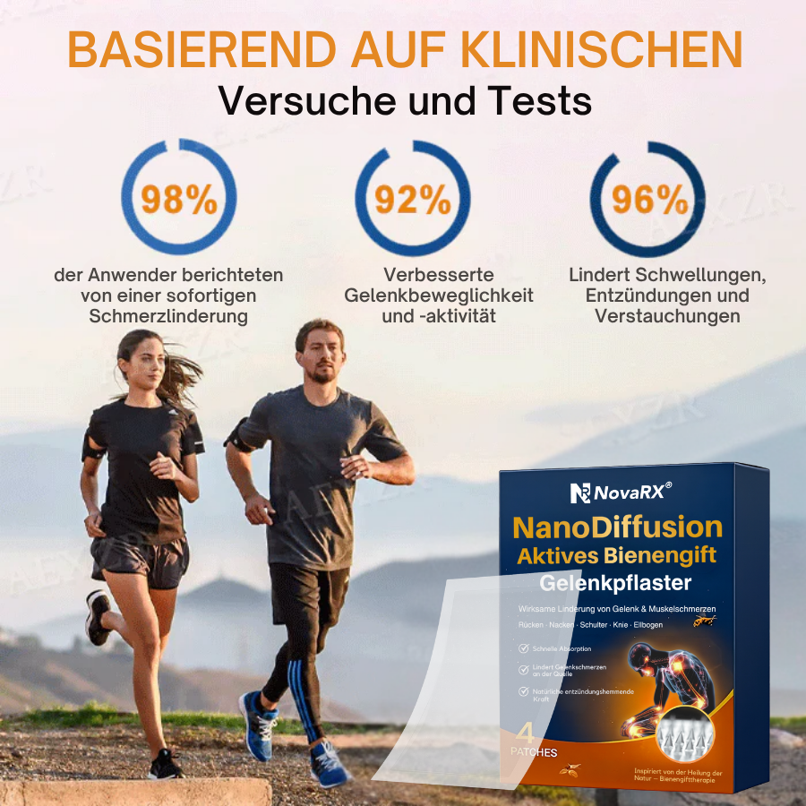 NovaRX® NanoDiffusion Aktives Bienengift Gelenkpflaster –🐝 🦵Linderung von Schulter-, Nacken-, Rücken- und Knieschmerzen in 10 Minuten!